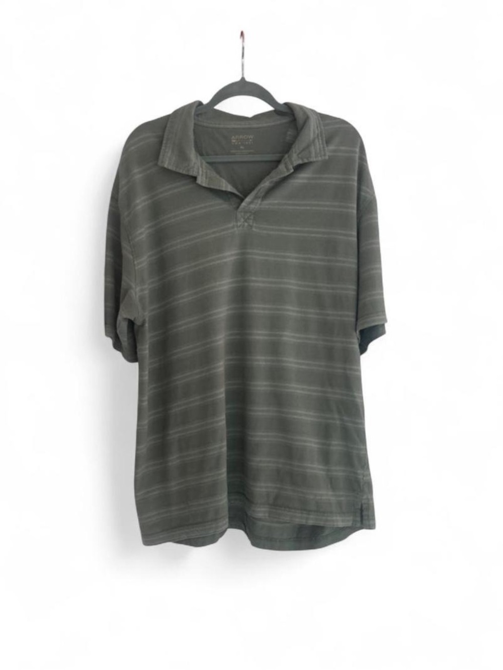 Arrow Men's XL Striped Polo Shirt 90% Cotton 10% Polyester Short Sleeve